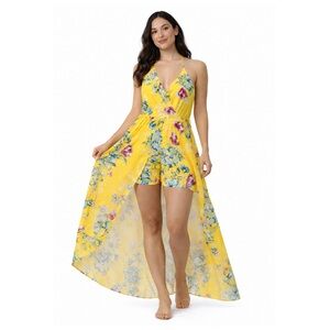 Farm Rio Yellow Floral Romper
